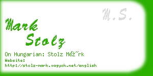 mark stolz business card